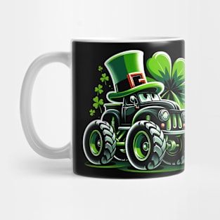 Kids St Patrick Day Monster Truck Saint Pattys Irish Toddler Boys Mug